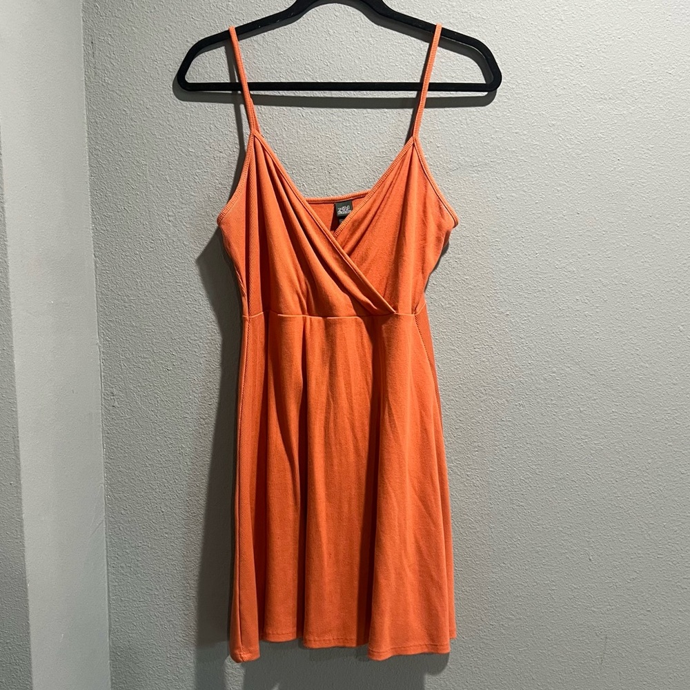Spaghetti Strap Orange Summer Dress